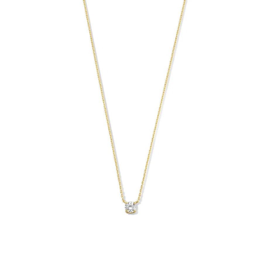 Christina | Moissanite Stone Necklace 14k Gold Gold