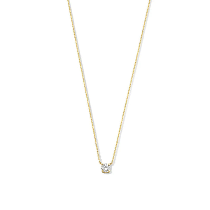 Christina | Moissanite Stone Necklace 14k Gold Gold