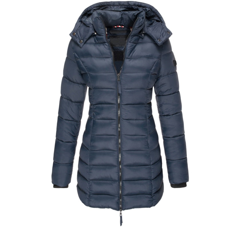 Lova | Long Down Jacket Blue