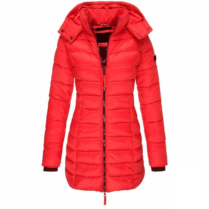 Lova | Long Down Jacket Red