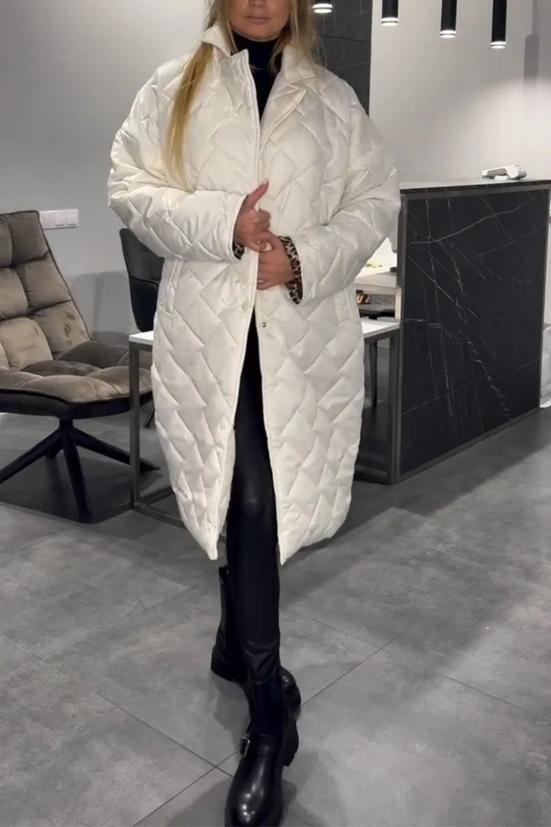 Kendall | Quilted Mid-Length Coat White