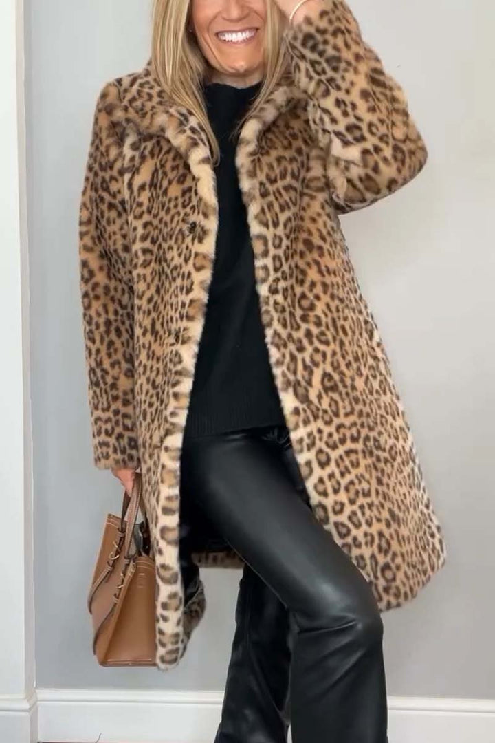 Estrid | Leopard Print Coat Brown
