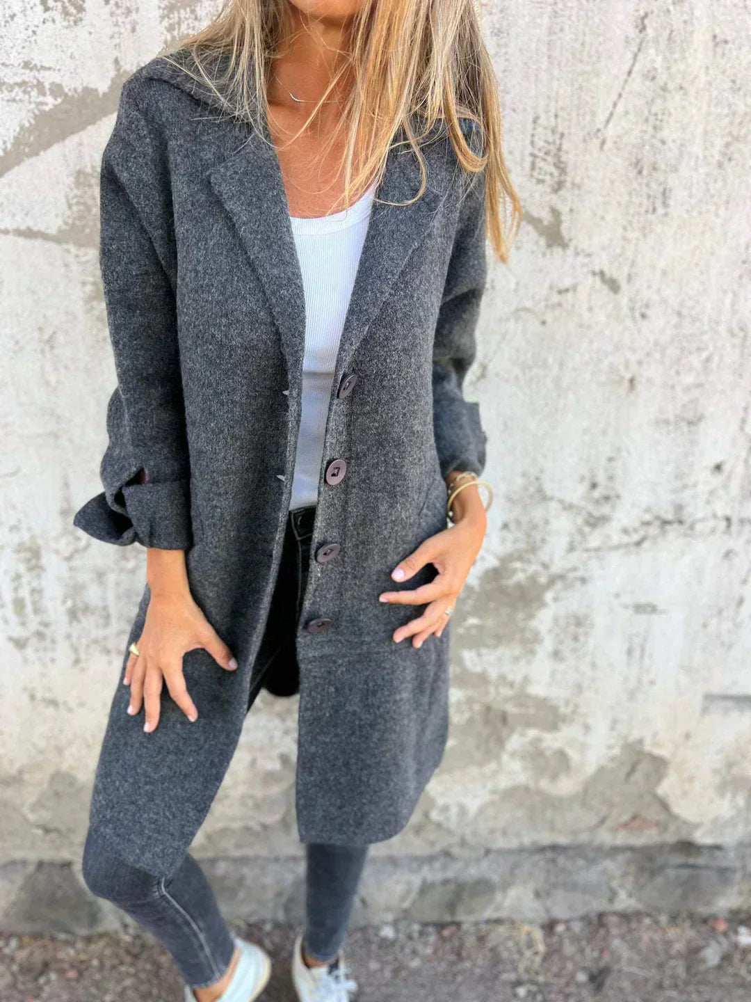 Merja | Casual Wool Jacket Gray