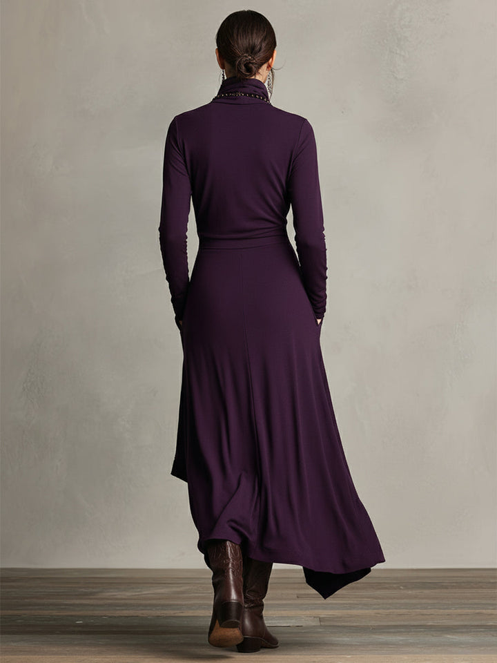 Natalia | Asymmetrical Maxi Knit Dress