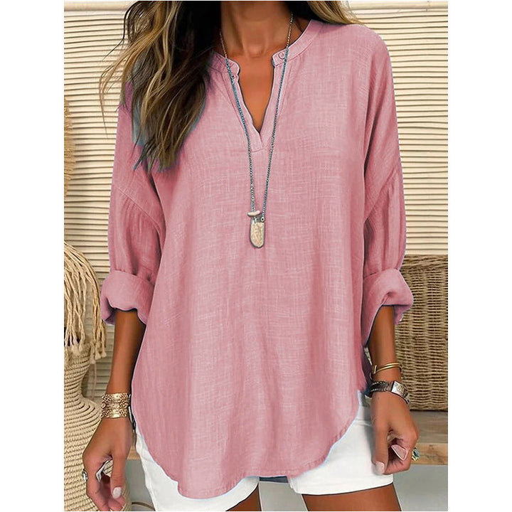 Moa | Chic V-Neck Blouse Pink
