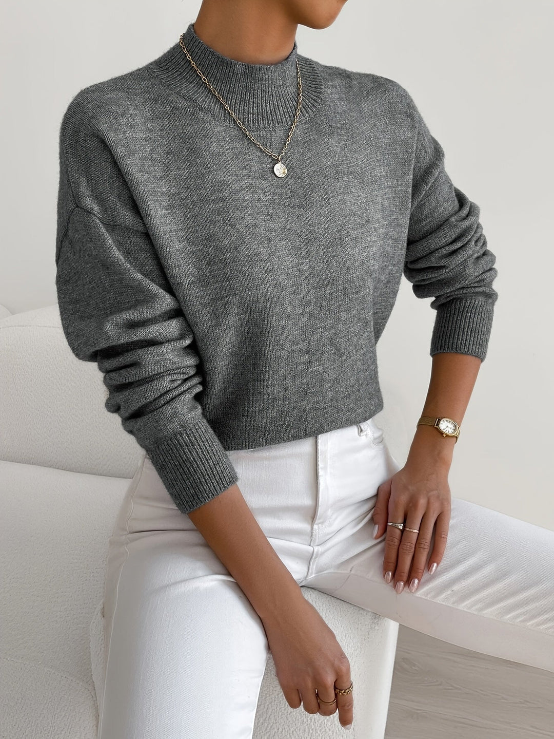 Elina | Premium Cashmere Look Knit Grey
