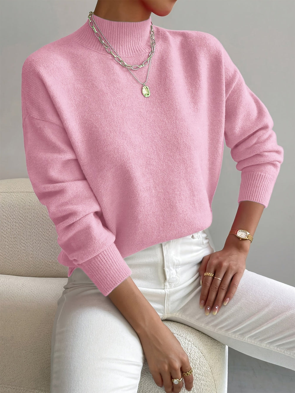 Elina | Premium Cashmere Look Knit Light Pink