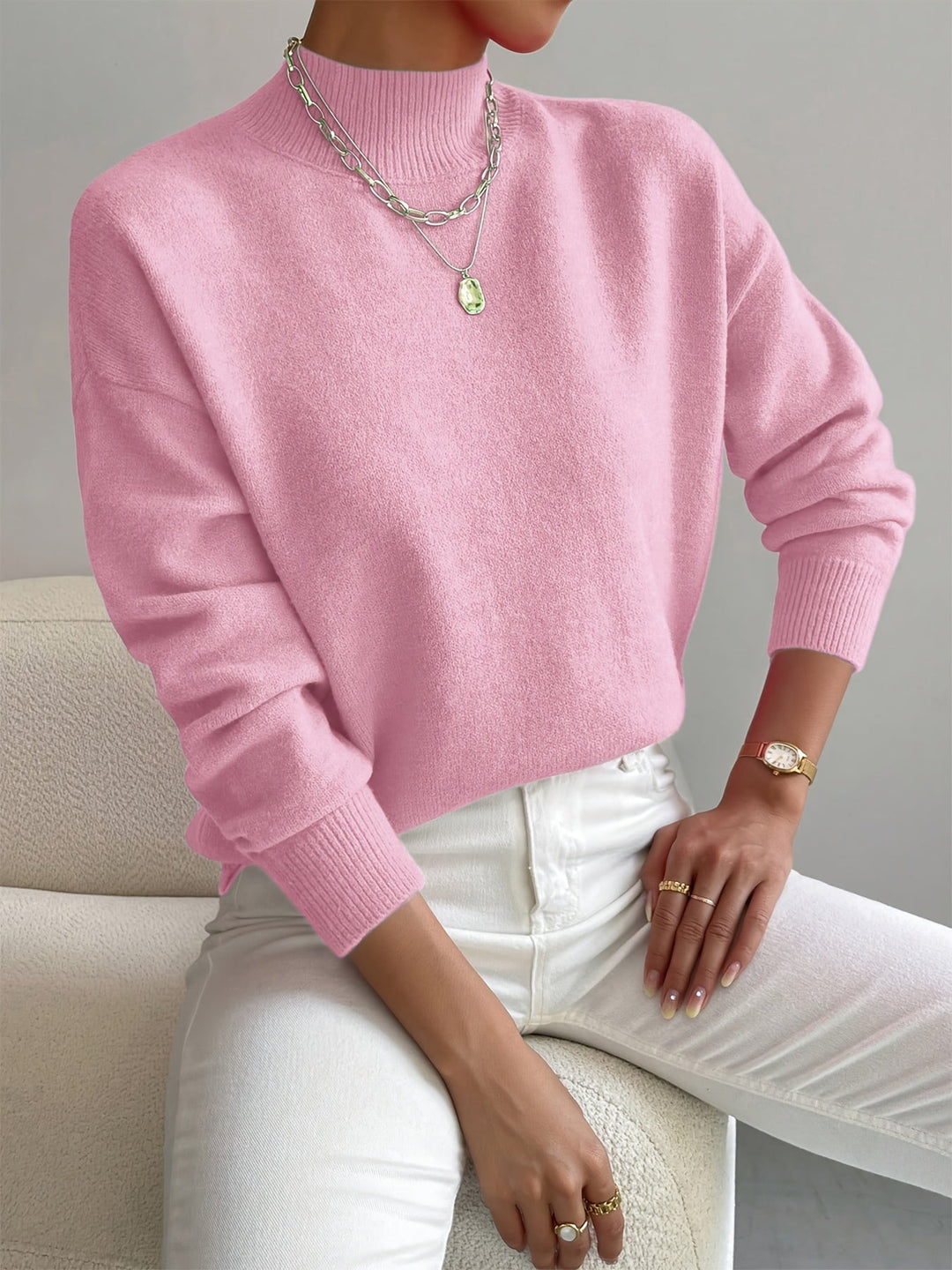 Elina | Premium Cashmere Look Knit Light Pink