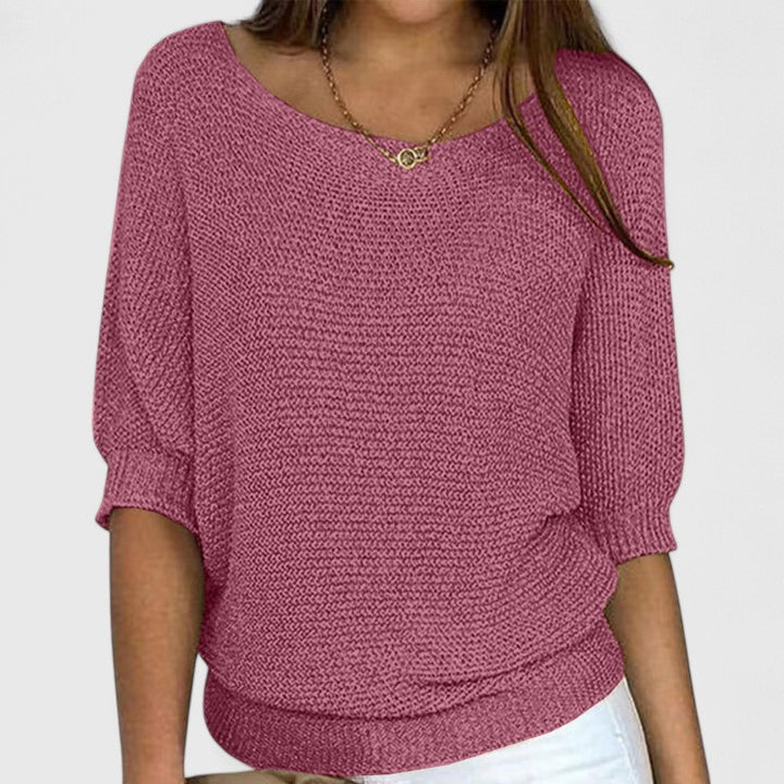 Rachel | Effortless Knit Pullover Pink