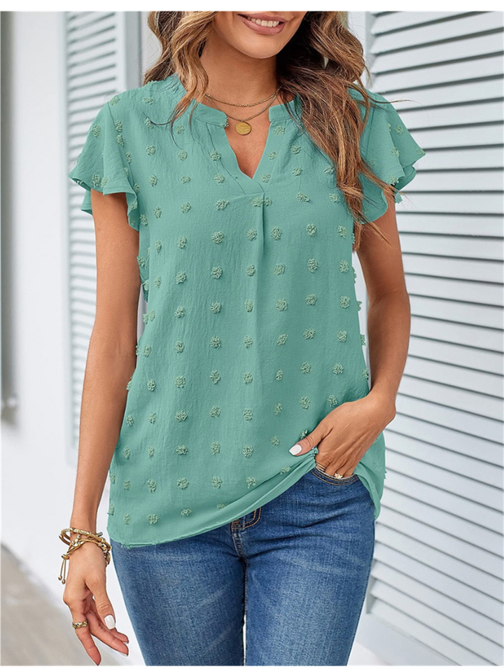 Kari | Chic Patchwork Blouse with Ruffles