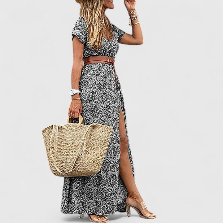 Lygia | Stylish Boho Maxi Dress Gray