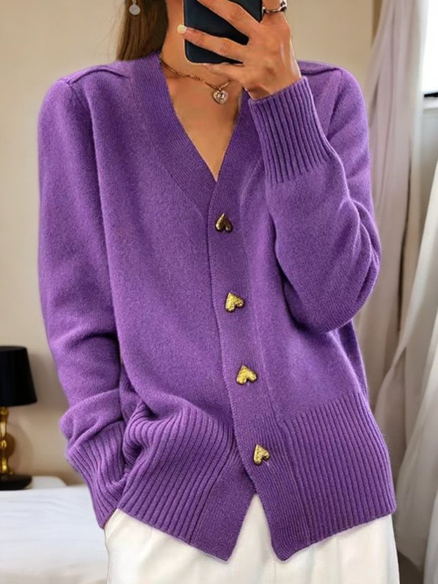 Amy | Elegance Knit Cardigan Purple