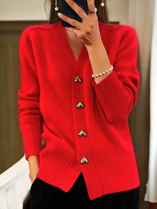 Amy | Elegance Knit Cardigan Red