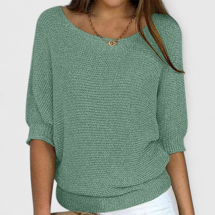 Rachel | Effortless Knit Pullover Light Green