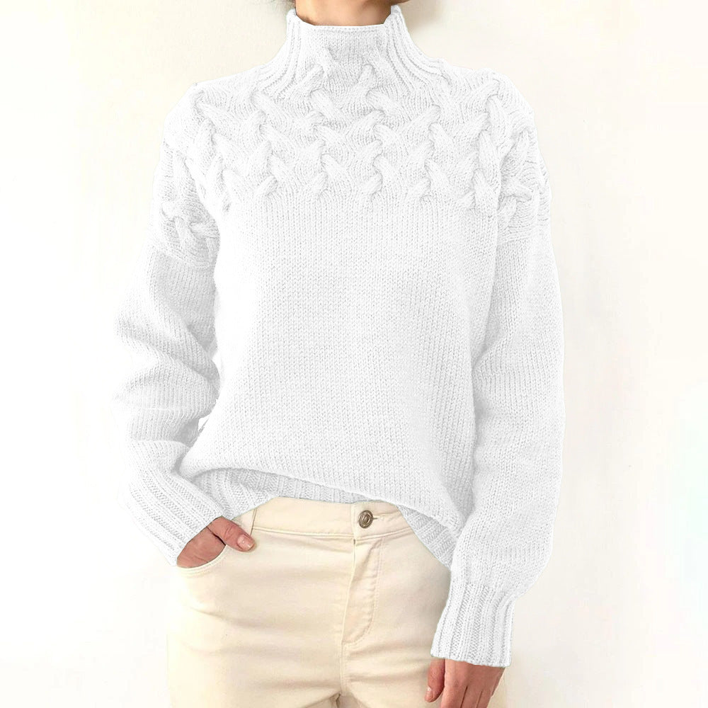 Elena | Warm Knitted Turtleneck White