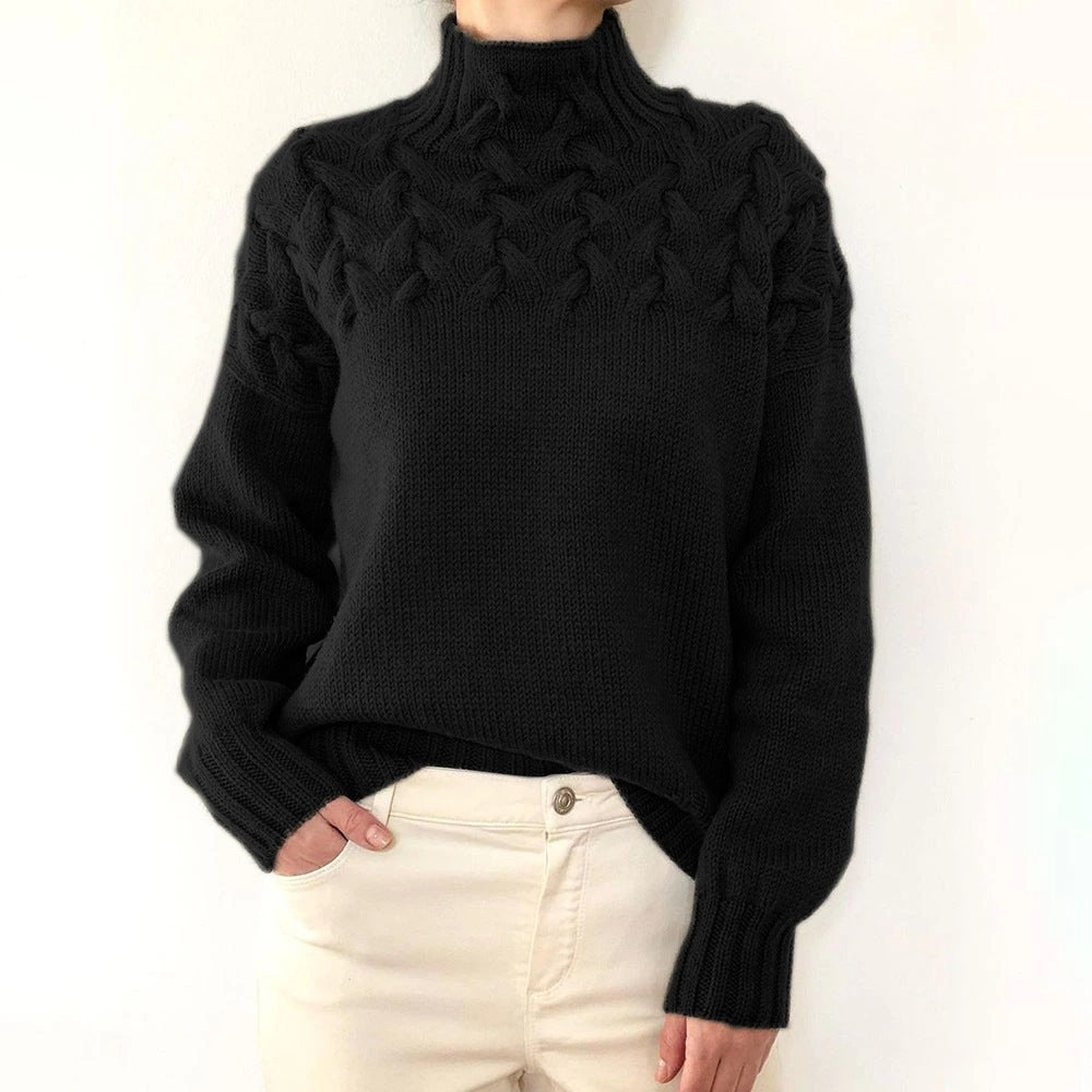 Elena | Warm Knitted Turtleneck Black