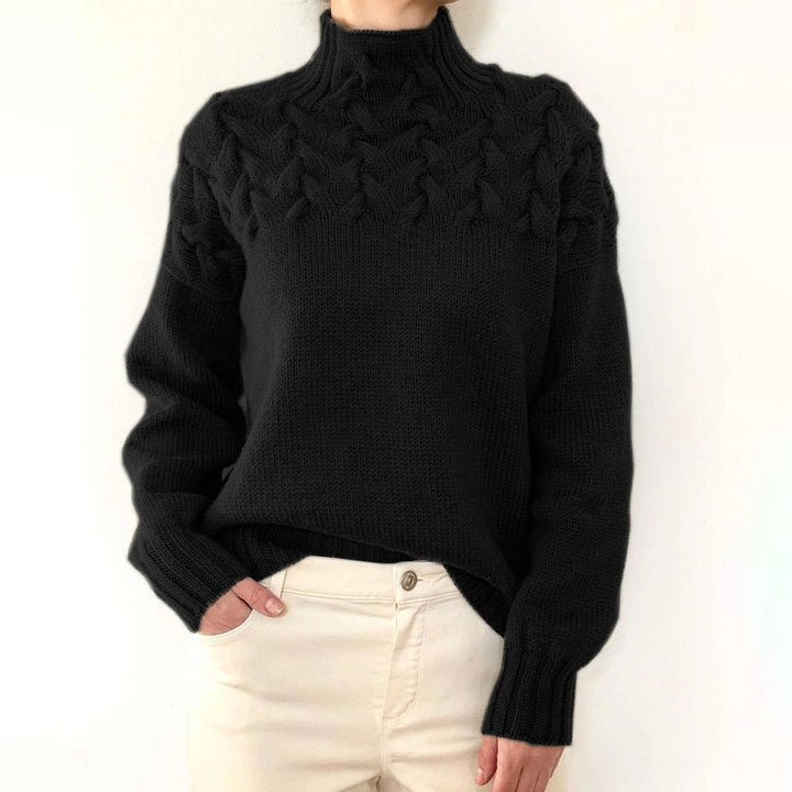 Elena | Warm Knitted Turtleneck Black
